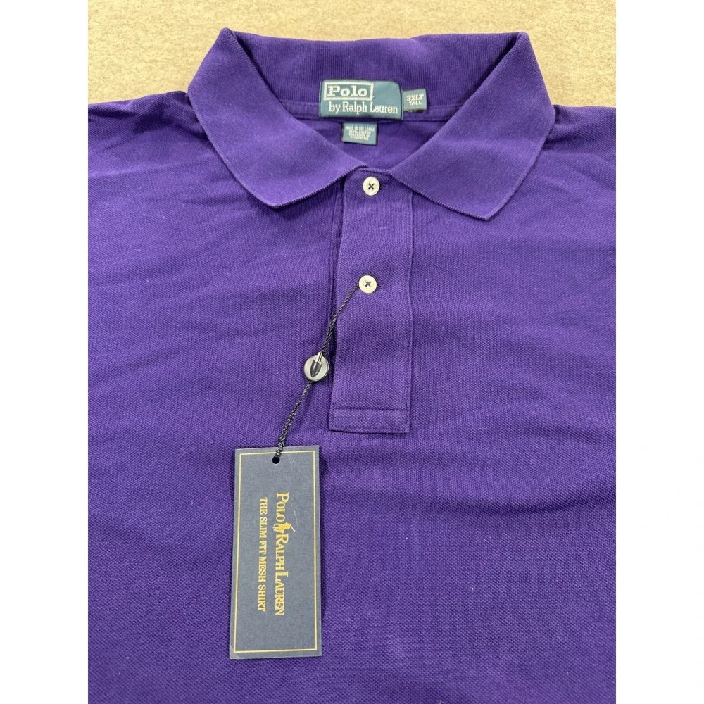 Polo Ralph Lauren Long Sleeve Polo Shirt Mens 3XLT Purple Golf Collared Pullover